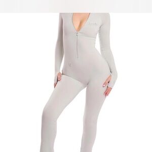 Gray Long Sleeve Jumpsuit